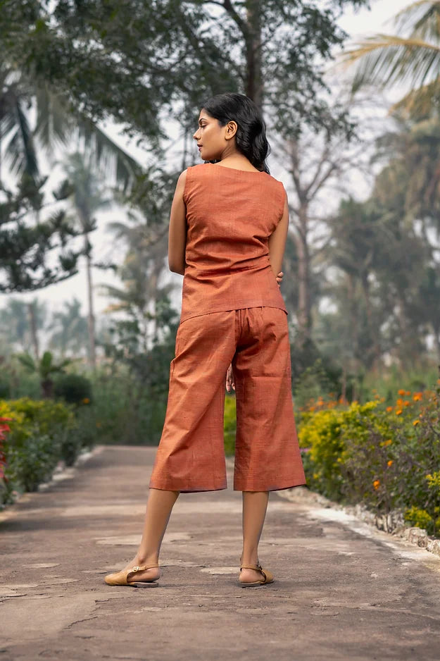 Brown bijili wrap top sequence + Pants