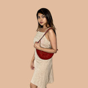 Brown braided strap dress