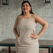 Brown braided strap dress