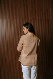Brown jamdani + grey jamdani shirt