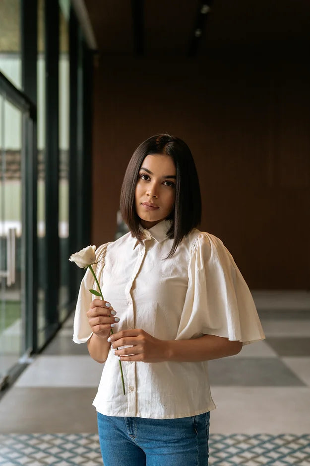 Desi cotton butterfly sleeves shirt