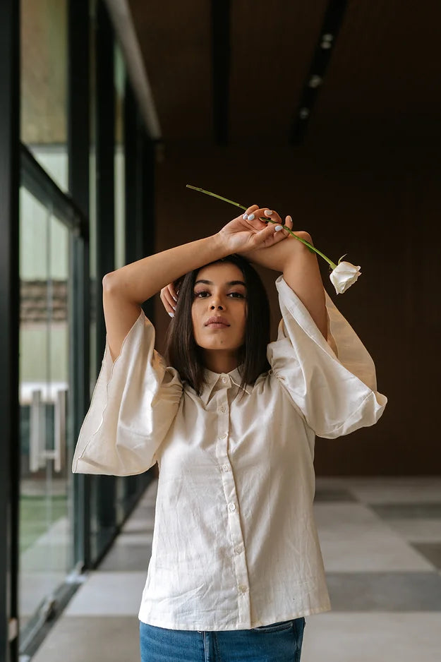 Desi cotton butterfly sleeves shirt