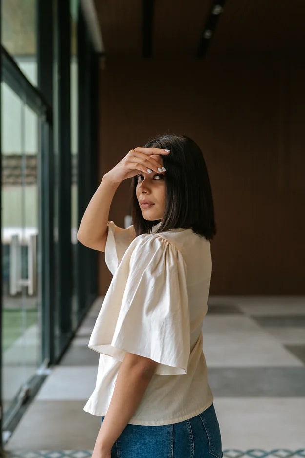 Desi cotton butterfly sleeves shirt