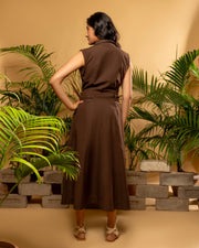 Brown Dress Front Tie