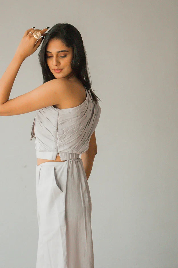 Grey One Shoulder Set