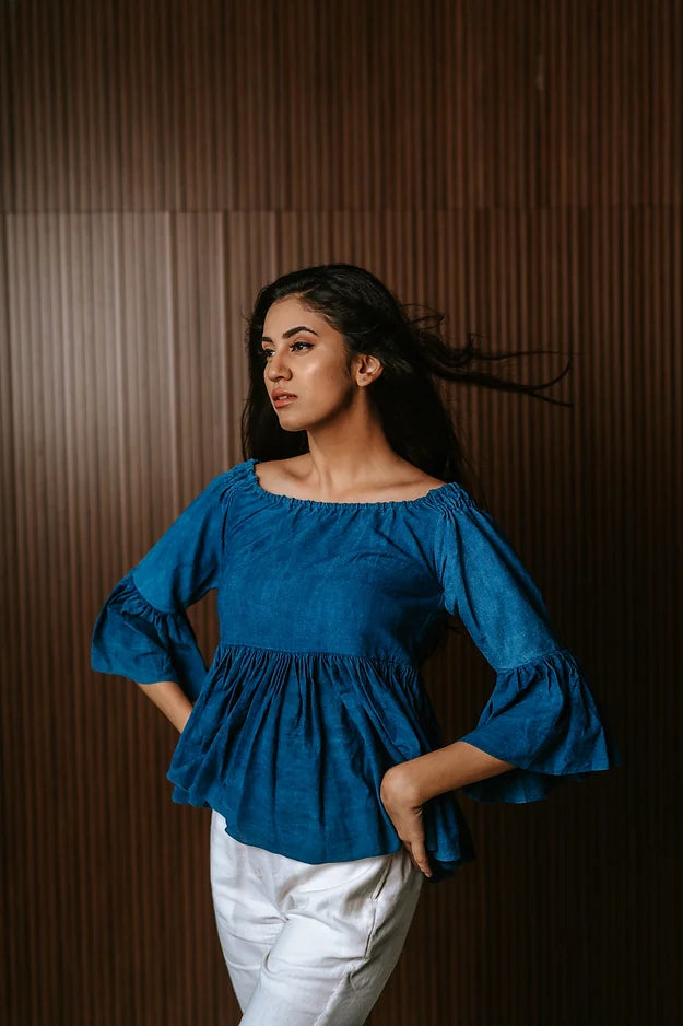 Indigo 20's off shoulder top with frill