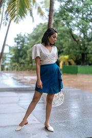 Indigo skirt & shorts