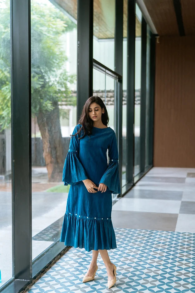 Inidgo 20'S khadi dresss multiway