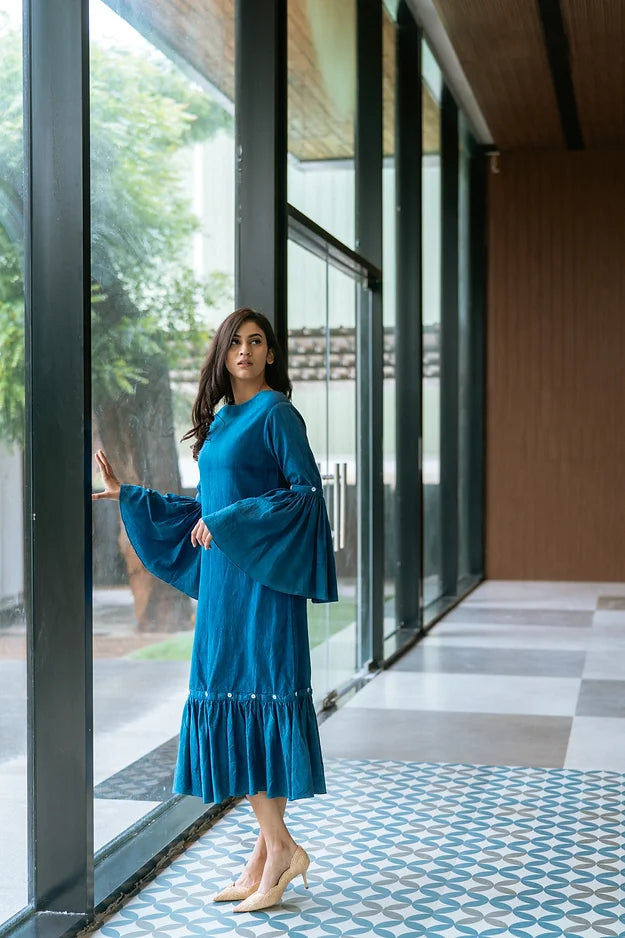 Inidgo 20'S khadi dresss multiway