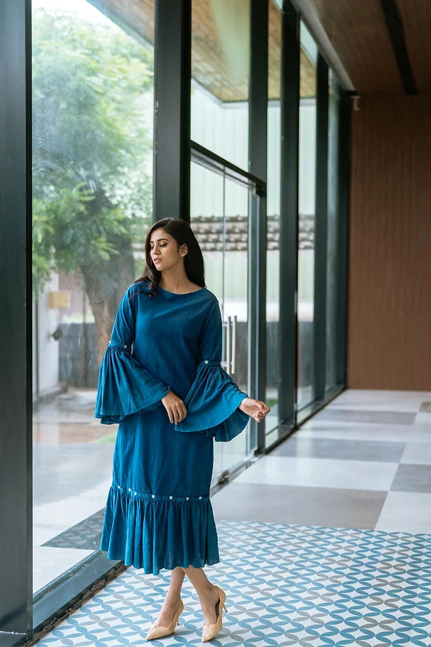 Inidgo 20'S khadi dresss multiway