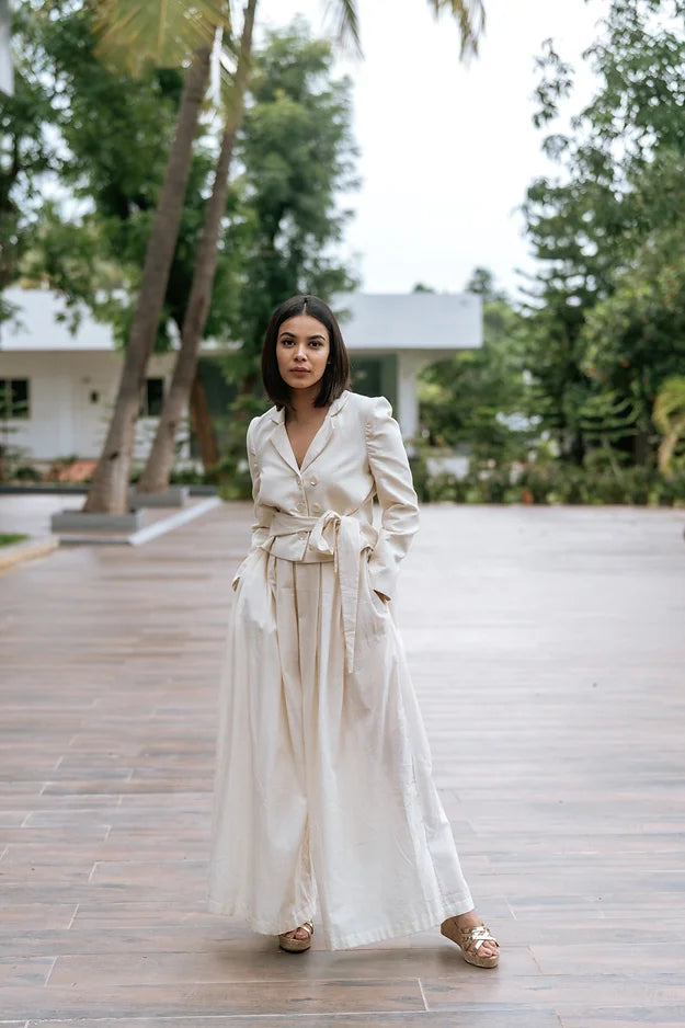 Pants with blazer wide leg