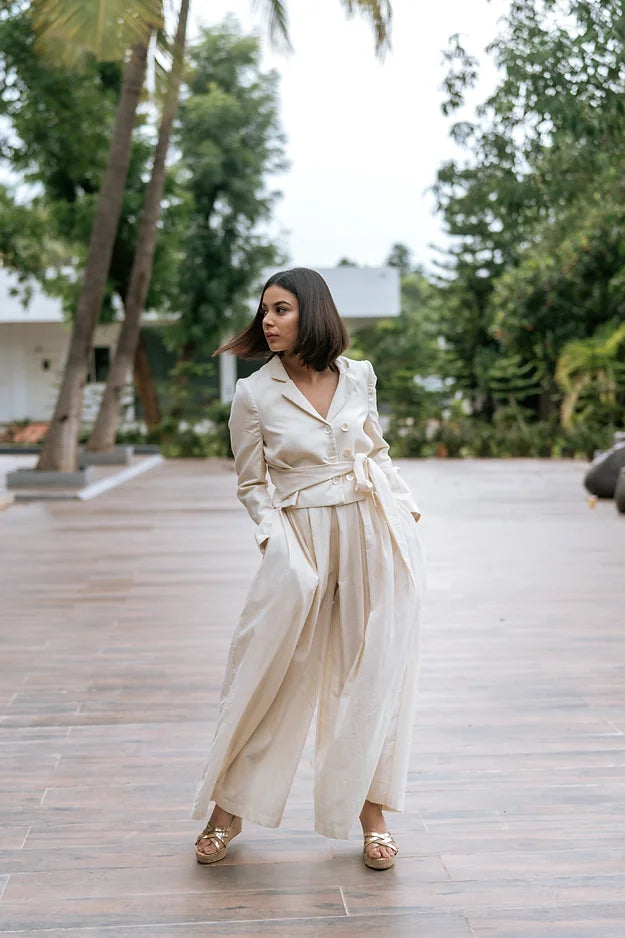 Pants with blazer wide leg