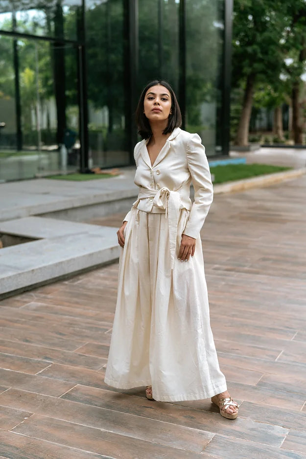 Pants with blazer wide leg