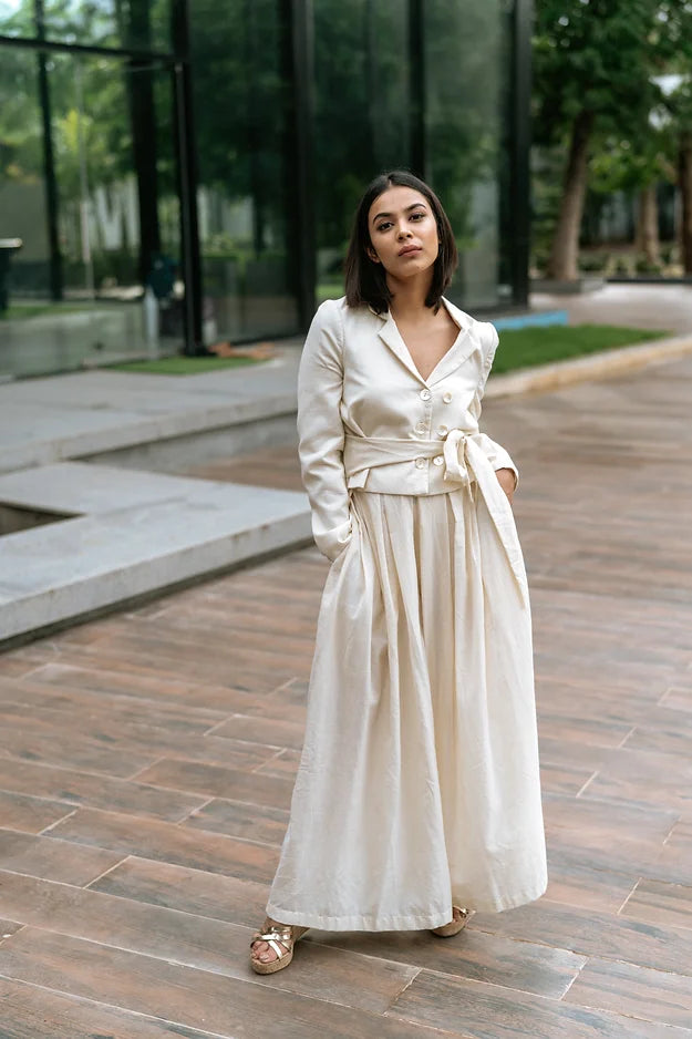 Pants with blazer wide leg